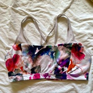 Watercolor Athleta Sports Bra // Floral // L